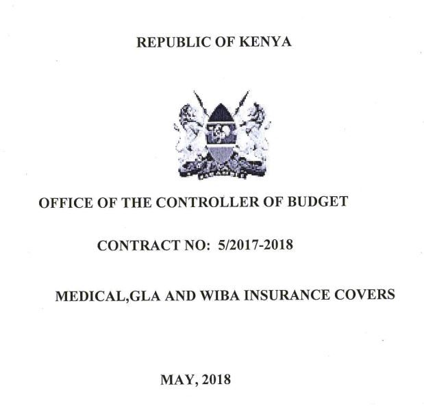 CONTRACT NO 5/2017-2018 MEDICAL, GLA AND WIBA INSURANCE COVERS